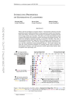 Intriguing properties of generative classifiers