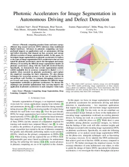 Photonic Accelerators for Image Segmentation in Autonomous Driving and
  Defect Detection