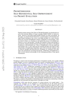 Promptbreeder: Self-Referential Self-Improvement Via Prompt Evolution