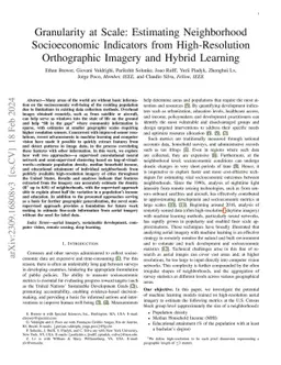 Granularity at Scale: Estimating Neighborhood Socioeconomic Indicators
  from High-Resolution Orthographic Imagery and Hybrid Learning