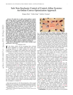 Safe Non-Stochastic Control of Control-Affine Systems: An Online Convex
  Optimization Approach