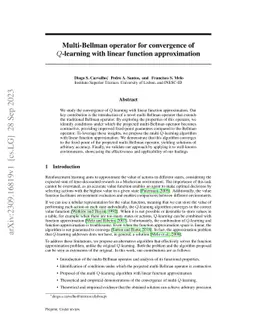 Multi-Bellman operator for convergence of $Q$-learning with linear
  function approximation