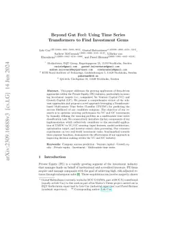 Beyond Gut Feel: Using Time Series Transformers to Find Investment Gems