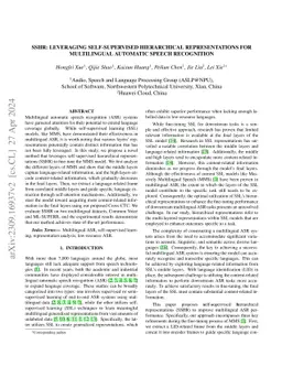SSHR: Leveraging Self-supervised Hierarchical Representations for
  Multilingual Automatic Speech Recognition