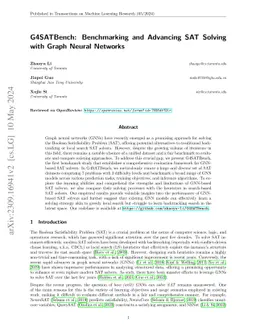 G4SATBench: Benchmarking and Advancing SAT Solving with Graph Neural
  Networks