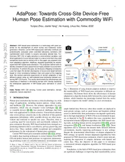 AdaPose: Towards Cross-Site Device-Free Human Pose Estimation with
  Commodity WiFi