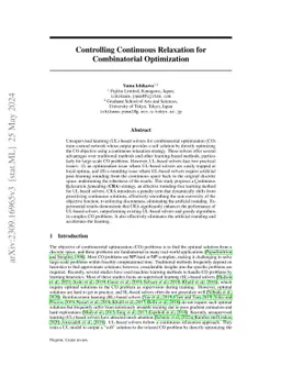 Controlling Continuous Relaxation for Combinatorial Optimization