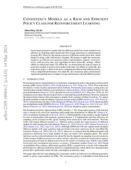 Consistency Models as a Rich and Efficient Policy Class for
  Reinforcement Learning