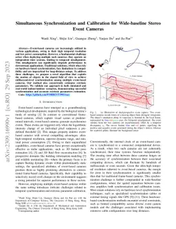 Simultaneous Synchronization and Calibration for Wide-baseline Stereo
  Event Cameras