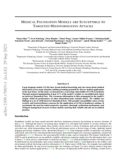 Medical Foundation Models are Susceptible to Targeted Misinformation
  Attacks