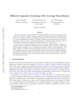 Efficient Agnostic Learning with Average Smoothness