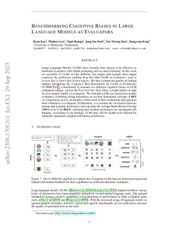 Benchmarking Cognitive Biases in Large Language Models as Evaluators