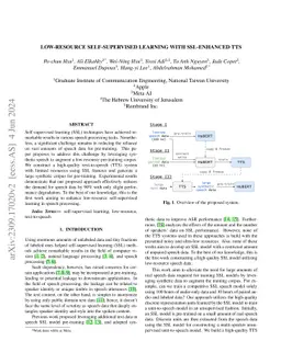 Low-Resource Self-Supervised Learning with SSL-Enhanced TTS