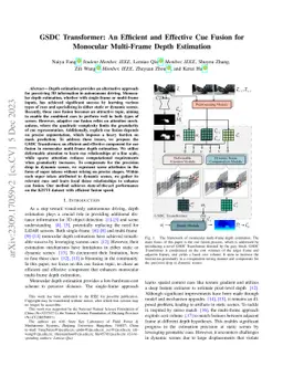 GSDC Transformer: An Efficient and Effective Cue Fusion for Monocular
  Multi-Frame Depth Estimation