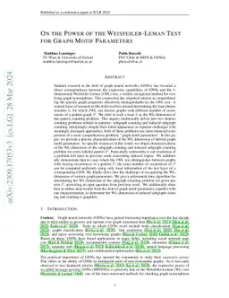 On the Power of the Weisfeiler-Leman Test for Graph Motif Parameters