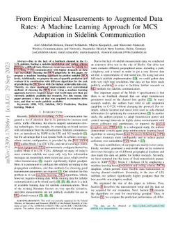 From Empirical Measurements to Augmented Data Rates: A Machine Learning
  Approach for MCS Adaptation in Sidelink Communication