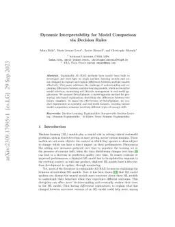 Dynamic Interpretability for Model Comparison via Decision Rules