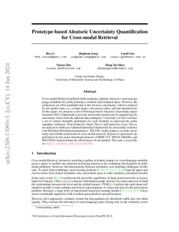 Prototype-based Aleatoric Uncertainty Quantification for Cross-modal
  Retrieval