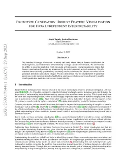 Prototype Generation: Robust Feature Visualisation for Data Independent
  Interpretability