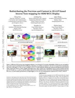 Redistributing the Precision and Content in 3D-LUT-based Inverse
  Tone-mapping for HDR/WCG Display