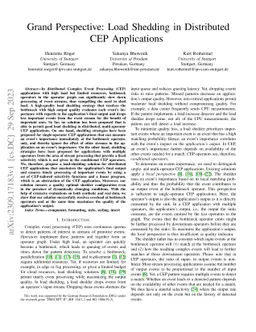Grand Perspective: Load Shedding in Distributed CEP Applications