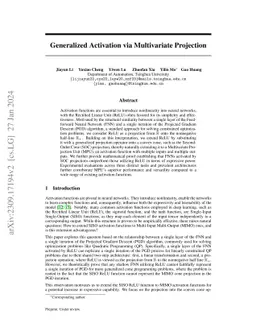 Generalized Activation via Multivariate Projection