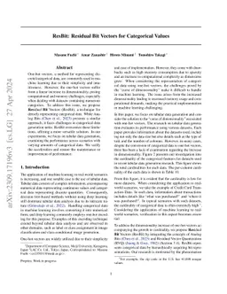 ResBit: Residual Bit Vector for Categorical Values