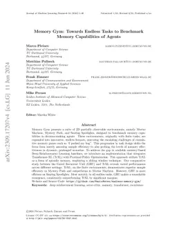 Memory Gym: Towards Endless Tasks to Benchmark Memory Capabilities of
  Agents