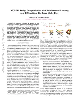 MORPH: Design Co-optimization with Reinforcement Learning via a
  Differentiable Hardware Model Proxy