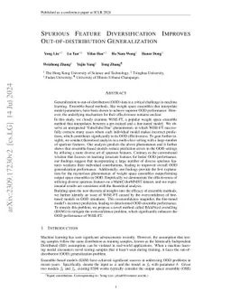 Spurious Feature Diversification Improves Out-of-distribution
  Generalization