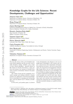 Knowledge Graphs for the Life Sciences: Recent Developments, Challenges
  and Opportunities