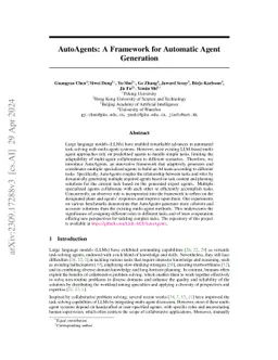 AutoAgents: A Framework for Automatic Agent Generation