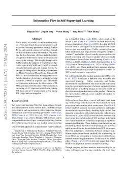 Information Flow in Self-Supervised Learning