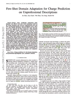 Few-Shot Domain Adaptation for Charge Prediction on Unprofessional
  Descriptions