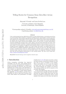 Telling Stories for Common Sense Zero-Shot Action Recognition