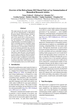 Overview of the BioLaySumm 2023 Shared Task on Lay Summarization of
  Biomedical Research Articles