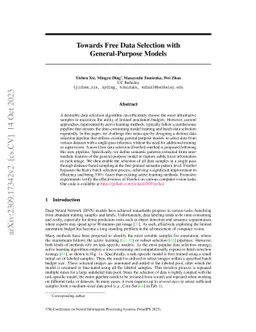 Towards Free Data Selection with General-Purpose Models