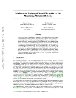 Module-wise Training of Neural Networks via the Minimizing Movement
  Scheme