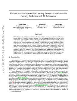 3D-Mol: A Novel Contrastive Learning Framework for Molecular Property
  Prediction with 3D Information