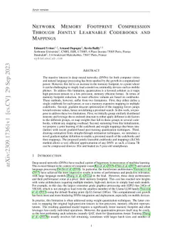 Network Memory Footprint Compression Through Jointly Learnable Codebooks
  and Mappings