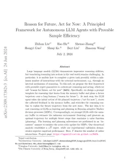 Reason for Future, Act for Now: A Principled Framework for Autonomous
  LLM Agents with Provable Sample Efficiency