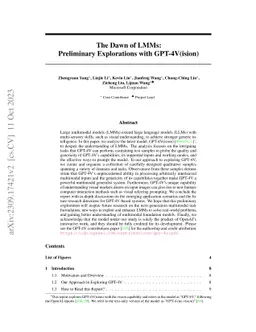 The Dawn of LMMs: Preliminary Explorations with GPT-4V(ision)