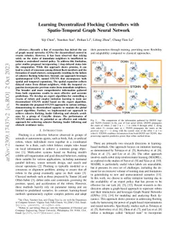 Learning Decentralized Flocking Controllers with Spatio-Temporal Graph
  Neural Network