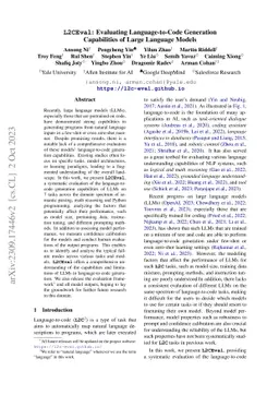 L2CEval: Evaluating Language-to-Code Generation Capabilities of Large
  Language Models