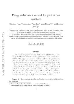 Energy stable neural network for gradient flow equations