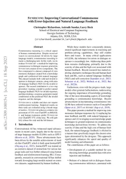 SYNDICOM: Improving Conversational Commonsense with Error-Injection and
  Natural Language Feedback