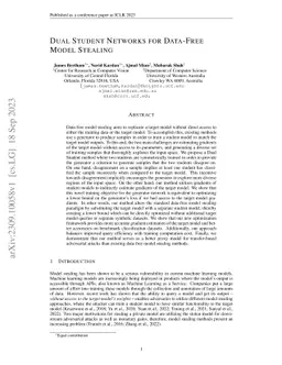 Dual Student Networks for Data-Free Model Stealing