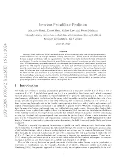 Invariant Probabilistic Prediction