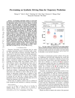 Pre-training on Synthetic Driving Data for Trajectory Prediction