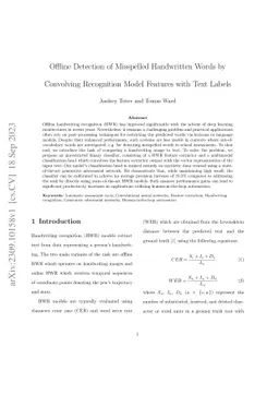 Offline Detection of Misspelled Handwritten Words by Convolving
  Recognition Model Features with Text Labels